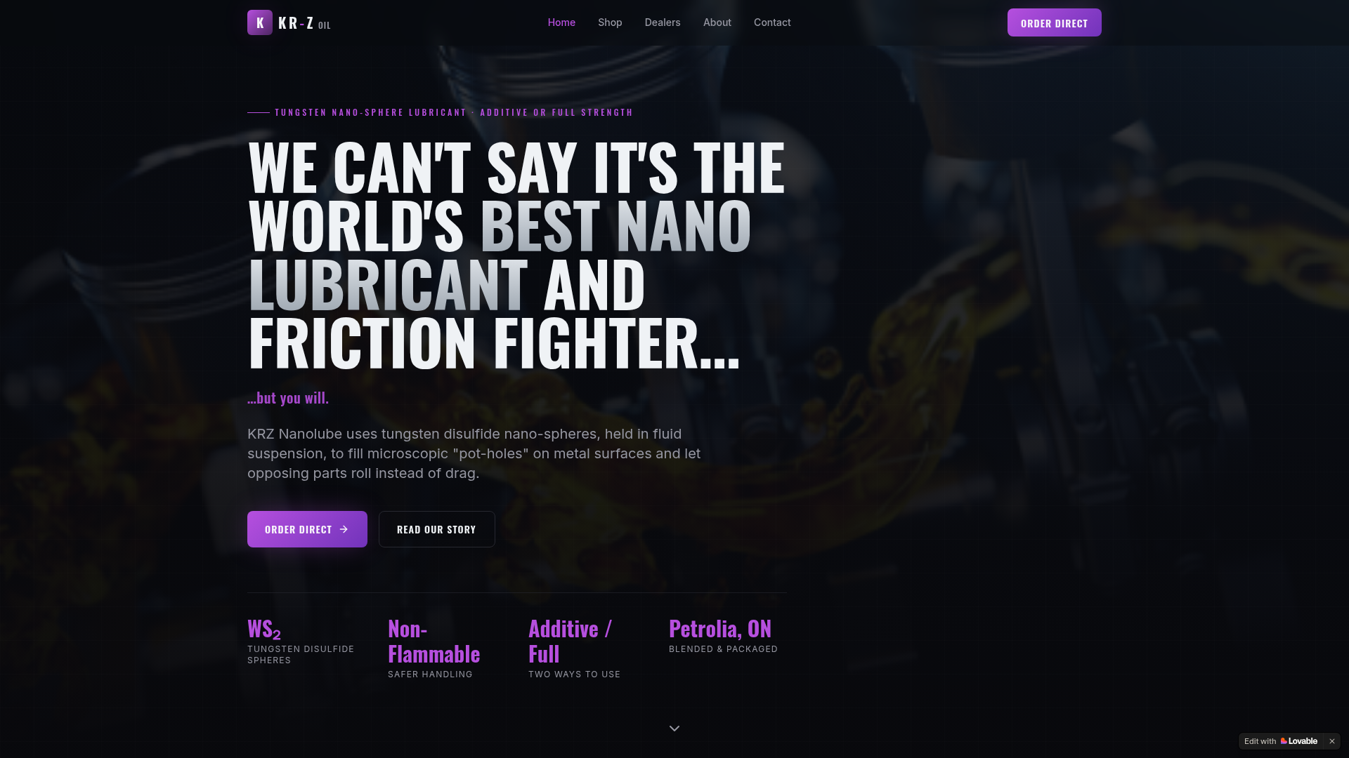 Homepage of the KRZ Oil website built by North Shield Revenue Group